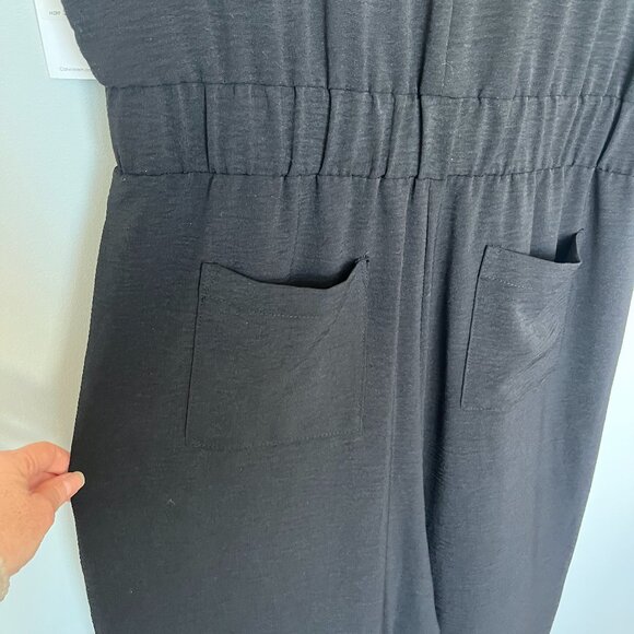 NWT Calvin Klein Black Sleeveless Wide Leg Crop Jumpsuit 14 - Picture 7 of 9